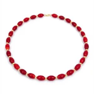 Collar Coral Ovalado