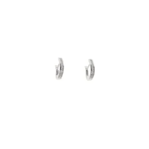 Aros Oro Blanco Argolla y Brillantes AR12856