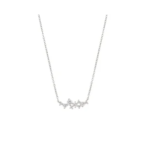 Collar Flores de Circonitas Plata