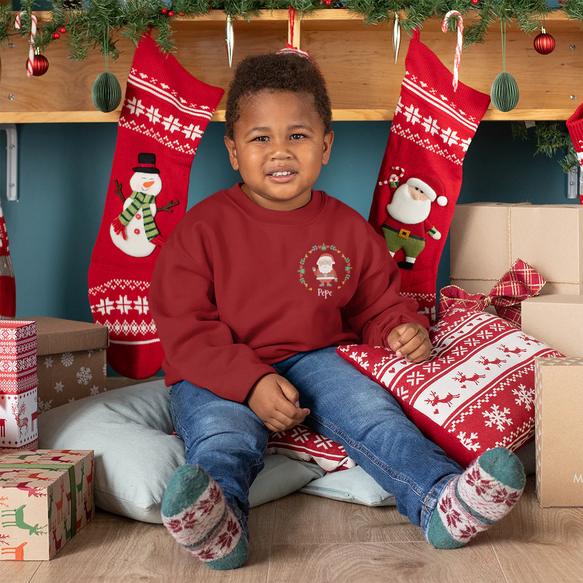 Sudadera Navidad infantil personalizada Papá Noel - Imagen 5
