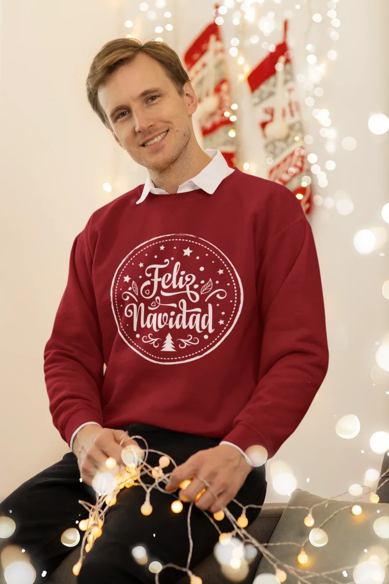 Sudadera Navidad adulto Retro Feliz Navidad. Color a elegir - Imagen 3
