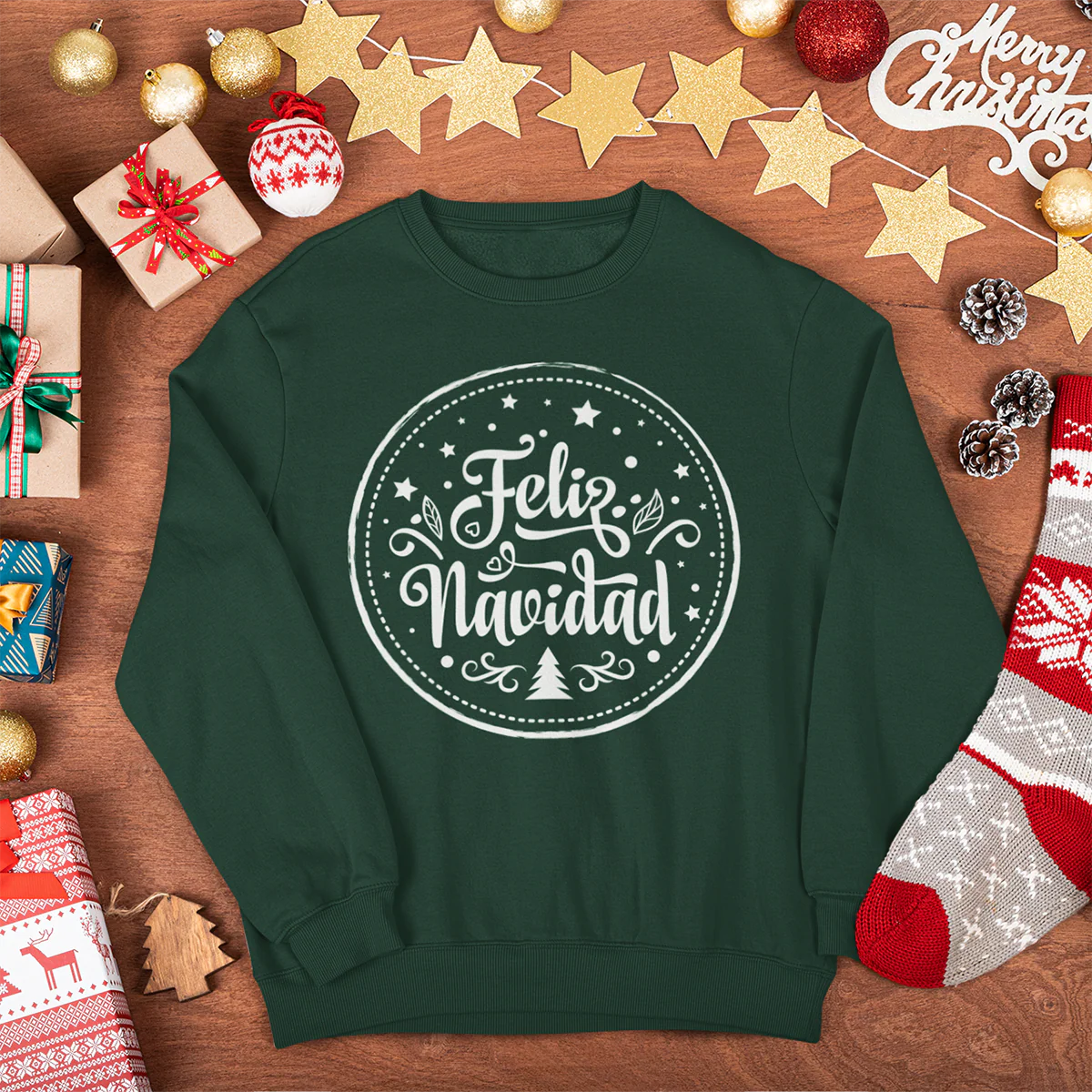 Sudadera Navidad adulto Retro Feliz Navidad. Color a elegir - Imagen 6